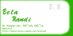 bela mandi business card